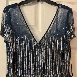 NWT size 12 Pisarro Nights gown with heavy sequins and beading